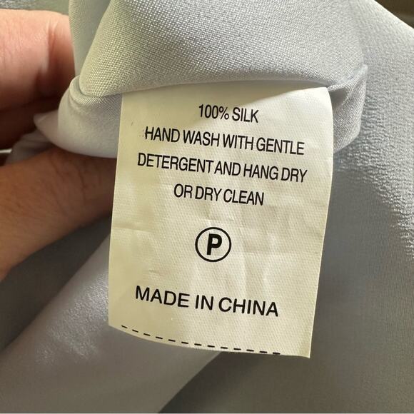 2/$25 Marie Oliver Andi Dress Silk Fringe Powder Blue Croquette Twee Girly XS - Picture 11 of 13